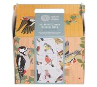 NHM Natural History Museum Cross Stitch Kits, 12 Mini Designs of Cross Stitch Bird Designs, Embroidery and Cross Stitch Kits for Adults, Beginners, Gift Idea, with Embroidery Patterns, Embroidery Set
