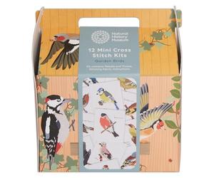 NHM Natural History Museum Cross Stitch Kits, 12 Mini Designs of Cross Stitch Bird Designs, Embroidery and Cross Stitch Kits for Adults, Beginners, Gift Idea, with Embroidery Patterns