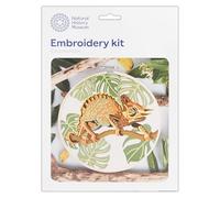 NHM Natural History Museum Embroidery Hoop Decoration Kit, Chameleon Design, 8", Embroidery Kits for Adults & Cross Stitch Kits for Adults Beginners, Gift Idea, with Embroidery Pattern