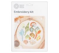 NHM Natural History Museum Embroidery Hoop Decoration Kit, Shells Design, 8", Embroidery Kits for Adults & Cross Stitch Kits for Adults Beginners, Gift Idea, with Embroidery Pattern