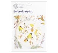 NHM Natural History Museum Embroidery Hoop Decoration Kit, Siskins Design, 8", Embroidery Kits for Adults & Cross Stitch Kits for Adults Beginners, Gift Idea, with Embroidery Pattern
