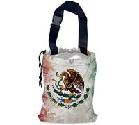 NHNXHWIA Vintage Mexico Flag Car Trash Bag,Hanging Drawstring Car Garbage Bag,Waterproof Canvas Car Back Seat Organizer with Adjustable Buckle,for Vehicles,SUVs,Camping,Road Trips