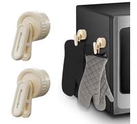 NHO Ovent Mitt Hanger - Twist Lock Suction Clips for Kitchen Stove Gloves - Hooks for Door - Towels Holder for Bathroom - Hanging Stuff for Cabinet Fridge Refrigerator - White