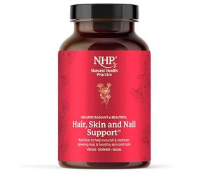 NHP Advanced Hair Skin & Nail Support Supplement 60 Vegan Capsules - Antioxidant Collagen Boosting Beauty Vitamins for Women with Biotin Zinc MSM for Hair Growth Radiant Skin & Strong Nails