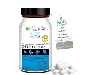 NHP Advanced Osteo Support - Multivitamin Supplement for Healthy Bones with Calcium, Magnesium, Vitamin D3, Zinc, and Digestive Enzymes,Vegan, All-Natural,No Fillers - 90 Vegan Capsules