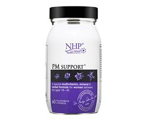 NHP Advanced - PM Support A Vegan Multivitamin for Women to Support Hormone Balance, Reduce Fatigue, and Enhance Stress Relief with Active Nutrients & Herbal Ingredients 60 Vegan Capsules