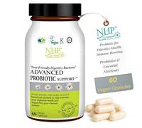 NHP Advanced Probiotic - High-Strength Gut Health & Immune Support Supplement | 22 Billion CFU with Lactobacillus & Bifidobacteria, Gamma Oryzanol & Prebiotics | Vegan, Gluten-Free, 60 Capsules