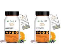 NHP Advanced - Vitamin C Support with Magnesium Ascorbate & Bilberry Immune Boosting Supplement, Supports Nervous System Function, Reduces Fatigue, Gluten - Free, 60 Vegan Capsules (Pack of 2)
