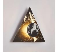 NHPJFDC 13.6" Marble Wall Sconce Bedside Alabaster Wall Lamp Natural Stone Wall Lighting Fixture Modern Black Triangular Wall Lights for Bedroom Living Room Hallway Stairs Kitchen