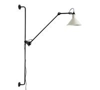 NHPJFDC 23" Long Swing Arm Wall Light, 360 Degree Rotatable Plug-in Wall Sconce White Cone Swivel Wall Mounted Lamp for Bedroom Living Room Bedside Lamp
