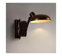 NHPJFDC Adjustable Swing Arm Wall Sconce Industrial Metal Scissor Arm Wall Lamp with Dome Shade Extendable 15-65cm Rotatable Head Indoor Wall Mount Light for Bedroom Bedside