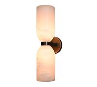 NHPJFDC Alabaster Wall Sconce Unique Antique Hardwired Cylinder Alabaster Lamp Retro Marble Bathroom Vanity Wall Light Indoor Vintage Sconces for Living Room Hallway Bedroom