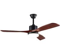NHPJFDC Ceiling Fans with Lights Retro Ceiling Fan Light，Modern Metal Ceiling Fan Led Fan Light with Remote Control，Wood Leaf Chandelier，Easy to Install Noiseless/Black 48Inch