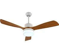 NHPJFDC Ceiling Fans with Lights Retro Ceiling Fan Light，Modern Metal Ceiling Fan Led Fan Light with Remote Control，Wood Leaf Chandelier，Easy to Install Noiseless/White 42Inch