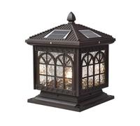 NHPJFDC Contemporary Deck Cap Pillar Lamp Waterproof Lantern 3000K Warm Landscape Glass Rural Outdoor Column Lights Industrial Post Light for Patio Yard Garden Porch