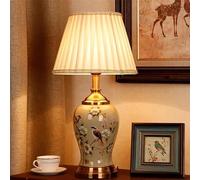 NHPJFDC Contemporary Flowers and Birds Ceramics Table Lamp The American Village Living Room Bedroom Study Villa Hotel Bedside Desk Lamp (Style 17)