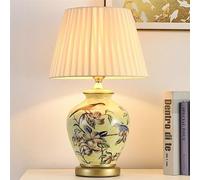 NHPJFDC Contemporary Flowers and Birds Ceramics Table Lamp The American Village Living Room Bedroom Study Villa Hotel Bedside Desk Lamp (Style 12)