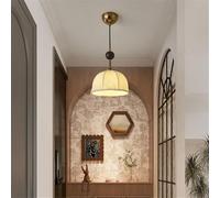 NHPJFDC Contemporary Restaurant Pendant Lamp LED French Retro Bar Counter Cafe Bedroom Study Hotel Rooms Cloakroom Aisle Cloth Light (E 1 Light)