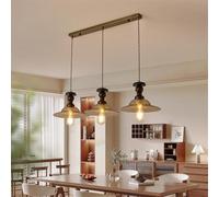 NHPJFDC Contemporary Restaurant Pendant Lamp LED French Retro Bar Counter Cafe Bedroom Study Hotel Rooms Cloakroom Aisle Light (C 3 Lights)