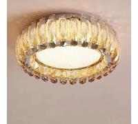 NHPJFDC Crystal LED Flush Mount Ceiling Light Fixture 18 INCH for Kitchen Industrial Vintage Ceiling Light Round LED Ceiling Light Dimmable Ceiling Lamp for Bathroom Bedroom Living Room Office