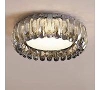 NHPJFDC Crystal LED Flush Mount Ceiling Light Fixture 18 INCH for Kitchen Industrial Vintage Ceiling Light Round LED Ceiling Light Dimmable Ceiling Lamp for Bathroom Bedroom Living Room Office