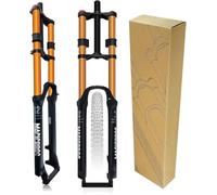 NHPJFDC DH Mountain Bike Suspension Fork 26/27.5/29 Inch Manual Lock 1-1/8 Inch Air Fork Suspension Travel 180 mm Quick Release 9 x 100 mm Disc Brake Front Wheel Fork Double Crown A,29in