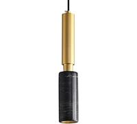 NHPJFDC Dimmable Modern Marble Pendant Light - Long Cylinder Brass Hanging Lamp for Living Room, Kitchen Island, Dining Room & Cafe - Elegant White Neutral Lighting