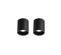 NHPJFDC Energy-Saving Round Downlight | Minimalist Eye Protection Ceiling Light for Bedroom & Entrance | Luxury Showroom Lighting | Modern Exposed Downlight (Black 7w+2 Pack Warm Light)