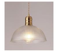 NHPJFDC Hanging Light with Glass Shade, Brass Finish Ceiling Pendant Lamp, E27 Height Adjustable Suspension Wire Lights, Modern Chandelier