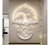 NHPJFDC Hanging Modern 3D Wall Art Decor, LED Art Wall Sculptures, Landscape Wall Art with Light, for Living Room Bedroom Hallway Entrance Home Interior(B,53x70cm/20.8x27.5in)