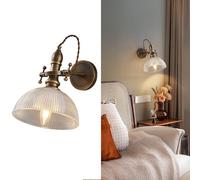 NHPJFDC Jadssox Dome Glass Wall Sconce Vintage Wall Light Adjustable Wall Lamp Antique Hardwired Sconces Wall Lighting Brushed Bronze Wall Mounted Lamps for Bedroom Living Room Hallway