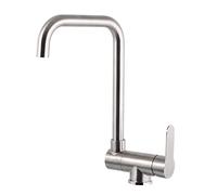 NHPJFDC Kitchen Mixer Tap Folding Inside Window Kitchen Sink Taps Stainless Steel 360° Rotation Single Hole Vegetable Basin Faucet Brushed-B(A)