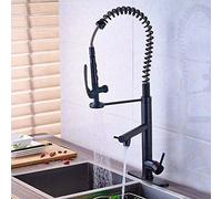 NHPJFDC Kitchen Taps Faucet Robust Pre Rinse Spring Pull Down Sink Faucet Single Handle with Sprayer Black Bronze Pull Out Kitchen Faucet