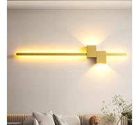 NHPJFDC Linear Wall Light Fixture Hard Wire 36" Long Black LED Strip Wall Sconce Indoor Nordic Minimalist Wall Mounted White Gold Living Room Wall Lamp For Bedroom Bedside Hallway Kitchen