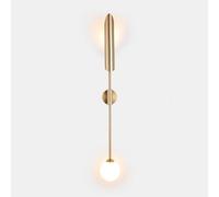 NHPJFDC Long Gold Wall Sconce, Modern Up Down Light Fixture with Frosted Glass Globe, Mid-Century Art Deco Linear Rod Lamp for Living Room, Hallway, Entryway, Bedroom
