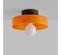 NHPJFDC Mid Century Modern Ceiling Light Fixture - Large White & Green Glass Lamp for Kitchen, Vintage Wall Sconces for Hallway, Foyer & with 3000K Bulb (ge)