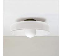 NHPJFDC Mid Century Modern Ceiling Light Fixture - Large White & Green Glass Lamp for Kitchen, Vintage Wall Sconces for Hallway, Foyer & with 3000K Bulb (White)