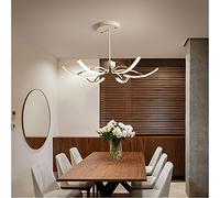 NHPJFDC Modern Adjustable Flower Wave LED Chandelier, 6-Head Pendant Light for Living Room, Bedroom & Dining Table, 48W White & Neutral Ceiling Lighting Decoration