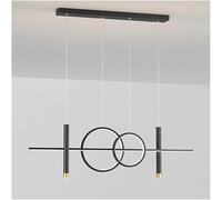NHPJFDC Modern LED Chandelier Geometric Linear Pendant Light Metal Long Tube Hanging Lamp with Silicone Lamp Shade,Chandeliers Light Fixture