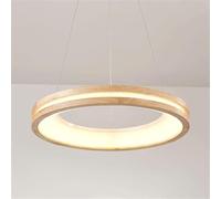 NHPJFDC Modern Wood Drop Ceiling Lamps Wooden Ring Chandelier Pendant Light Minimalist Dining Room Lighting Fixture Hanging Over Table for Living Kitchen Island Bedroom
