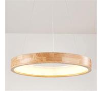 NHPJFDC Modern Wood Drop Ceiling Lamps Wooden Ring Chandelier Pendant Light Minimalist Dining Room Lighting Fixture Hanging Over Table for Living Kitchen Island Bedroom