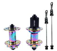 NHPJFDC Mountain Bike Disc Brake Hub, 7-12 Speed HG Hub 6-bolt 7075 Aluminum 32H QR 9x100mm/10x135mm Front/Rear Hub