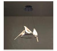NHPJFDC Nordic Bird Pendant Light Modern Retro Circular LED Chandelier Light Creative Design Living Room Dining Room Bedroom Decoration (3 Brids A (1pcs))