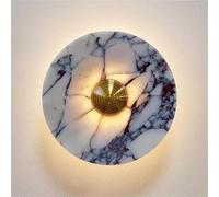 NHPJFDC Nordic Marble Wall Light - Modern Alabaster Sconce with 3000K Warm LED, Round Design for Living Room, Bedroom, Hallway - Elegant Natural Stone Wall Lamp (d 20cm)
