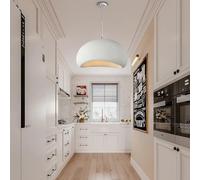 NHPJFDC Pendant Light Fixtures Scandinavian Kitchen Pendant Lighting Over Island Dining Room Light Fixture Wabi-sabi Modern Chandelier E27 Base Concrete Cement Look Height Adjustable Beige White Hang