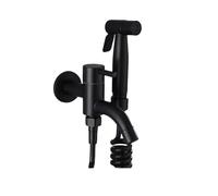 NHPJFDC Single Cold Mop Pool Water Tap Black Household Toilet Spray Gun High-Pressure Nozzle Flushing Rotating Faucet Toilet Bathroom Companion Bidet A Type 3 Meter Tube