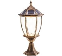 NHPJFDC Soalr Post Cap Lamp with Remote Control Outdoor Pier Mount Clear Glass Shade Pillar Lantern for Garden Patio Yard Balcony and Entryway Street Light