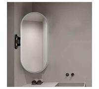 NHPJFDC Swivel Corner Mirror,Oval Wall Mirror with Stand,Rotatable Bathroom Mirror,Aluminum Alloy Frame Makeup Mirror,Safe and Explosion-Proof,for Home and Hotel(Silver,50x90cm)