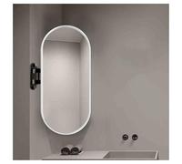 NHPJFDC Swivel Corner Mirror,Oval Wall Mirror with Stand,Rotatable Bathroom Mirror,Aluminum Alloy Frame Makeup Mirror,Safe and Explosion-Proof,for Home and Hotel(White,40x90cm)