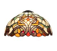 NHPJFDC Tiffany Lamp Shade Replacement, 12 Inch Red Baroque Stained Glass Ceiling Light Shade Vintage Style Art Deco for Table Lamps Floor Pendant Light